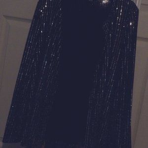 Classy Anne Klein Glitzy Lightweight Unlined Jacket - Metallic Threads